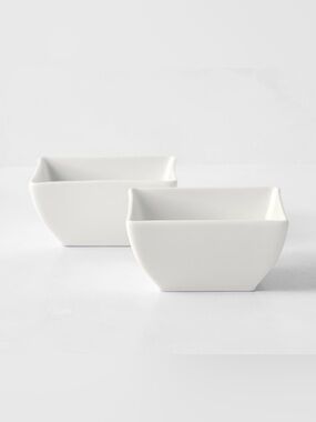 Williams Sonoma Apilco White Ceramic Square Serving Dipping Bowls - Set of 6